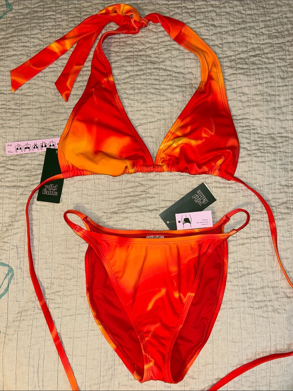 Wild Fable Two-piece Red-Orange Bikini Set - Size Medium